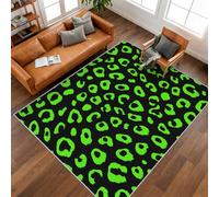 Générique Tapis Imprimé Léopard Vert Chambre 200 x 300 cm, Lavable Grand Tapis Salon Peau d'animal, Poils Antidérapant Poils Ras Doux Moquette pour Bureau Cuisine Descente de Lit P-&108
