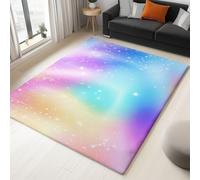 Générique Tapis Imprimé Rêve 80 X 150 Cm - Super Doux Tapis Poils Courtsdégradé Arc en Ciel Étoiles Lavable - Decoration Chambre Maison, Multicolore Moquette Dessous Antidérapant