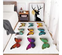 Générique Tapis Insecte, Grand Tapis Salon 120x170 Papillon Carpette Chambre, Flanelle Poil Ras Moelleux - Antidérapa Lavable en Machine H-52