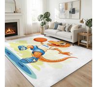 Générique Tapis Intérieur Dessin Animé Lavable en Machine, Tapis Salon Animaux Dinosaures Sports Basketball Antidérapant Grand pour Salle à Manger, Chambre à Coucher, 160 x 230 cm
