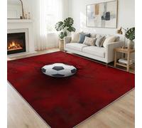 Générique Tapis Intérieur Dessin Animé Lavable en Machine, Tapis Salon Fissures dans Mur Briques Rouges Sports Football Antidérapant Grand pour Salle à Manger, Chambre à Coucher, 120 x 170 cm