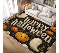 Générique Tapis Joyeux Halloween, Grand Tapis de Chambre Salon, Motif Vintage Citrouille, 200x250, Antidérapant, Lavable, Doux, Poil Ras, Decoration Maison A1846