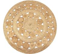 Générique Tapis Jute Design tressé 120 cm Rond,Maison & Jardin,Décorations,Tapis,Beige,2.76 KG,245343