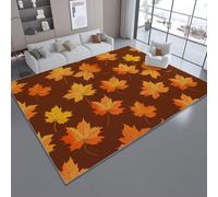 Générique Tapis Lavable 90 x 120 cm, Style Minimalisme Plantes Feuilles D'Érable Chambre à Coucher Grand - Salle De Bain Salle à Manger De Poils Et AgréAblement Doux Rouge
