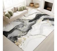 Générique Tapis Lavable Antidérapant Luxe Abstrait Effet Marbre Fluide Élégant Texture Tourbillonnante, 40 x 60 cm Tapis Moquette de Chambre à Poils Ras, Paillasson Intérieur pour Salon