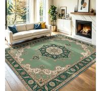 Générique Tapis Lavable de 160 x 230 cm - Tapis d'intérieur et d'extérieur pour Porte d'entrée, Tapis antidérapant de GéOméTrie Classique Traditionnelle Vert pour Salon Chambre à Coucher entrée