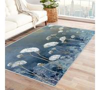 Générique Tapis Lavable Flocons Blancs Grand Format, avec Envers antidérapant et Bordures résistantes, pour Salon, Chambre et Salle à Manger(Blanc)-180x270cm