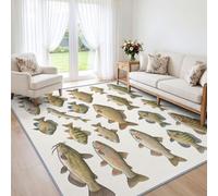 Générique Tapis Lavable Poisson 80 x 150 cm Facile d'entretien | Biologie Science Vulgarisation Scientifique Tapis Antidérapant pour Bureau Chambre Salle à Manger Salon Bureau Cuisine