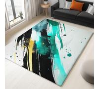 Générique Tapis Lavable Salon à Poils Courts Antidérapant - Tapis Poil Ras Chambre Aquarelle Tache Encre Art, Super Doux Decoration Maison Interieur Moquette, Multicolore, 120x170cm
