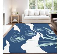 Générique Tapis lavables en Machine pour Le Salon Naturel Minimaliste pour la Chambre à Coucher, Tapis à Poils Courts, Doux, Plante Pissenlit pour la Cuisine, la Salle à Manger, 120 x 160 cm