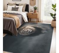 Générique Tapis Lion, Grand Tapis Salon 140x200 Faune Sauvage Afrique Carpette Chambre, Flanelle Poil Ras Moelleux - Antidérapa Lavable en Machine H-72