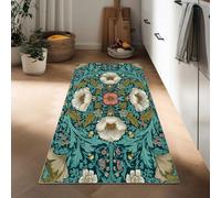 Générique Tapis Long Plantes À Fleurs De William Morris 60 x 180 cm Tapis Couloir, Vert Lavable Et Antidérapant - Tapis De Passage pour Couloir Cuisine Ou Chambre Résistant Facile À Nettoyer Moquette