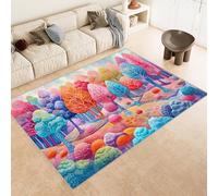 Générique Tapis Macarons Forêt 180x240cm Rêveur Guérisseur Antidérapant Poils Bas Moquettes Sol Décoration Durable Doux Machine Lavable Grand Tapis pour Salon Chambre Balcon Couloir 18y139
