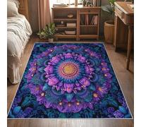 Générique Tapis Mandala Bohème, Tapis Entree Interieur Fleur Mandala, Poils Antidérapant Courts Doux Moquette Paillasson Interieur Entree Un Nettoyage Facile 40x60 cm P-&121