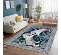 Générique Tapis Maroc Lavable en Machine 80 x 150 cm, Doux à Poils Courts Tapis de Salon Jungle Animaux Tigre carpette imprimé Convient pour la Chambre la Salle à Manger et Le Bureau Couleur