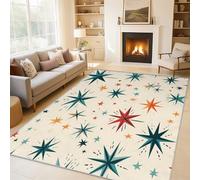 Générique Tapis Milieu du Siècle, Tapis Entree Interieur Atomique, Poils Antidérapant Courts Doux Moquette Paillasson Interieur Entree Un Nettoyage Facile 60 x 90 cm P-&47