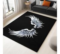 Générique Tapis Minimaliste Fantastique Ailes d'ange, Soft-Touch Entretien Facile Antidérapant pour Salon Chambre à Coucher Enfant Tapis vestiaire Chambre décor - Noir Dimension: 160 x 230 cm
