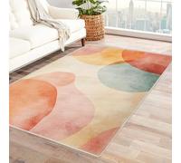 Générique Tapis Modèle Abstrait Tapis d'entrée Lavable en Machine avec Envers antidérapant, pour entrée, Cuisine, Salle de Bain, buanderie, Tapis résistant à Poils Ras(Red)-90x120cm