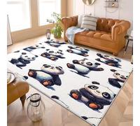 Générique Tapis Moderne 3D Impression Style Chinois Animaux Panda avable en Machine Super Doux et Antidérapant Tapis 80x150 cm Blanc Décoration d'intérieur Facile à Nettoyer Paillasso Poil Ras
