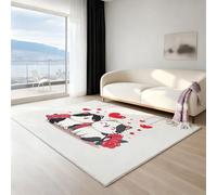 Générique Tapis Moderne à Poils Courts Lavable en Machine - Tapis antidérapant Super Doux et Moelleux, Tapis Confortable et Facile d’Entretien, Dessin animé cœur d'amour, Noir et Blanc, 180 X 270 cm