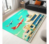 Générique Tapis Moderne Doux Salon À Poils Courts Lavable Fluffy Abstrait Aéroport Avion - Tapis Élégant Antidérapant Facile À Entretenir - pour L'Intérieur & L'Extérieur 180 X 240 Cm Multicolore