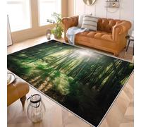 Générique Tapis Moderne Poil Ras 140x200 cm Bambou avec des Jeux D'Ombre Et De LumièRe Tapis Antidérapant Intérieure pour Salon et Chambre à Coucher Vert Décoration Maison Paillasso Lavable