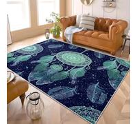 Générique Tapis Moderne Poils Courts Lavable Machine Attrape-RêVes éToilé Doux Non Pelucheux Antidérapant Décoration Maison Tapis 80x150 cm Bleu Foncé pour Salon, Chambre, Couloir Paillasso