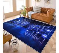 Générique Tapis Moderne Poils Courts Lavable Machine Science-Fiction Art GéOméTrie Doux Non Pelucheux Antidérapant Décoration Maison Tapis 160x230 cm Bleu Foncé pour Salon, Chambre, Couloir Paillasso