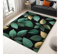 Générique Tapis Modernes Photographie HD Plantes Feuilles, Moquette Lavable en Machine avec Dessous Antidérapant, Tapis Décoratif pour Chambre, Cuisine, Entrée Et Maison, Dimension 140 X 200 Cm, Vert