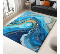 Générique Tapis Modernes Tourbillon De Marbre Abstrait, Moquette Lavable en Machine avec Dessous Antidérapant, Tapis Décoratif pour Chambre, Cuisine, Entrée Et Maison, Dimension 160 X 230 Cm, Bleu