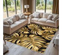 Générique Tapis Monstera Or, Tapis Entree Interieur Plante Tropicale, Poils Antidérapant Courts Doux Moquette Paillasson Interieur Entree Un Nettoyage Facile 50 x 80 cm P-&97