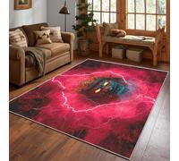 Générique Tapis Monstre Asiatique Lavable 80x120, Tapis Entree Interieur Chambre, Motif Fantôme éclair Fantastique Japonais, Paillasson Antidérapant, Poil Court, Doux, Decoration Maison
