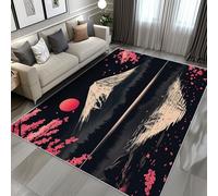 Générique Tapis Mont Fuji, Tapis Entree Interieur Fleurs de Cerisier, Poils Antidérapant Courts Doux Moquette Paillasson Interieur Entree Un Nettoyage Facile 50 x 80 cm P-&92