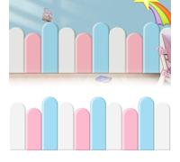 Générique Tapis Mural Anti-Collision pour Enfants, Autocollant Mural Auto-adhésif en PU 3D, Coussin en éponge Haute Densité (White + Pink+ Blue)