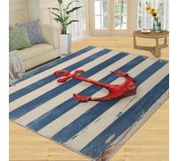 Générique Tapis Nautique Lavable à thème Nautique pour Salon, Chambre à Coucher, Chevet, Table de Salle à Manger, décoration de 160 x 230 cm