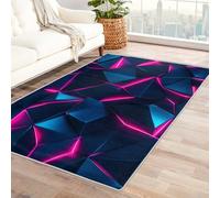 Générique Tapis Nid d'abeille Lavable 80x150, Petit Tapis Entree Interieur Chambre, Motif Moderne Jeux Néon Cyber, Paillasson Antidérapant, Poil Court, Doux, Decoration Maison Carpet