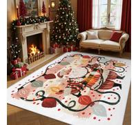 Générique Tapis Noël 200x300, Lavable Poils Ras | Tapis Motif Lumières Christmas Salon Chambre, Antidérapant, Père Noël Hiver Decoration Maison Z-W36