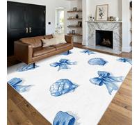 Générique Tapis Nœud Papillon Coquillage Interieur 240 x 340 cm, Tapis Salon Bleu Kawaii Filles Chambre, Moquette Motif Antidérapant Lavable Poil Ras Doux, Décoration Intérieure QAZ65