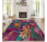 Générique Tapis Oiseau de Paradis, Tapis Entree Interieur Florale Coloré Plante, Poils Antidérapant Courts Doux Moquette Paillasson Interieur Entree Un Nettoyage Facile 60 x 90 cm P-&123