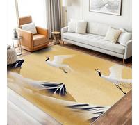 Générique Tapis Oiseau Montagne Lavable 80x150, Petit Tapis Entree Interieur Chambre, Motif Ciel Nuage Blanc Or, Paillasson Antidérapant, Poil Court, Doux, Decoration Maison Carpet