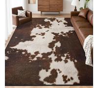 Générique Tapis Paillasson Entree Interieur Salon Chambre Cuisine Lavable en Machine,Brown Blanc Animal Print Modern,Neutral,60 x 90 cm