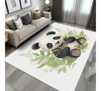 Générique Tapis Panda Mignon, Tapis Entree Interieur Feuille de Bambou, Poils Antidérapant Courts Doux Moquette Paillasson Interieur Entree Un Nettoyage Facile 50 x 80 cm P-&95