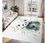 Générique Tapis Panda Mignon, Tapis Entree Interieur Feuilles de Bambou Aquarelle, Poils Antidérapant Courts Doux Moquette Paillasson Interieur Entree Un Nettoyage Facile 40x60 cm P-&54