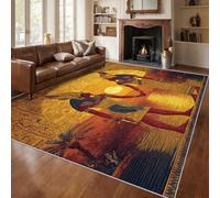 Générique Tapis Pharaon, Grand Tapis Salon 200x300 Égypte Ancienne Carpette Chambre, Flanelle Poil Ras Moelleux - Antidérapa Lavable en Machine H-89