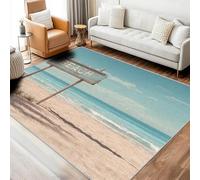 Générique Tapis Plage Chambre 80x150 cm Motif Paysage Bord De Mer Vague Ciel, Tapis Cuisine Lavable Antidérapant Doux Poil Ras, Deco Chambre Moquette