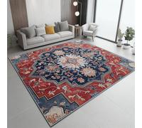 Générique Tapis Poil Court Moderne, Rouge Traditionnel Rétro Floral Tapis - Salon Chambre Salle à Manger Adulte Bureau Résistant 60 x 90 cm