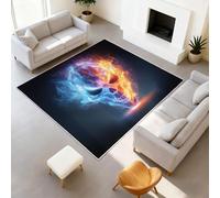 Générique Tapis pour Salon, Chambre à Coucher, Doux à Poils Courts et, Aantidérapant Lavable en Machine, pour Cuisine Salle à Manger et Extérieur 120 cm x 170 cm Gris foncé Mystérieux Flamme Crâne