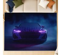 Générique Tapis pour Salon, Chambre à Coucher, Doux à Poils Courts et, Aantidérapant Lavable en Machine, pour Cuisine Salle à Manger et Extérieur 80 cm x 150 cm Bleu Mystérieux Voiture Lumières