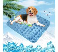 Générique Tapis Rafraîchissant Chien Chat Portable Auto-refroidissant Plus Durable, Tapis Rafraichissant Animaux de Compagnie Lavable (Blue, XS-40x30cm)