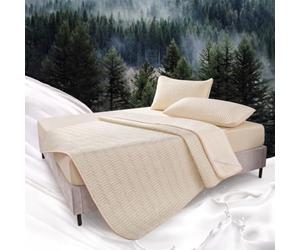 Générique Tapis Rafraîchissant Lit Humain avec Taie d'oreiller, Matelas de Refroidissement en Soie de Glace et Latex, Tapis de Lit Frais d'Été Doux et Respirant pour Adulte (Beige, 180 * 200)